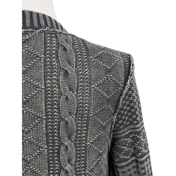 Free People Grey Patchwork Knit Duster Cardigan Sweater • Boho Coastal Cowgirl M - Picture 9 of 16